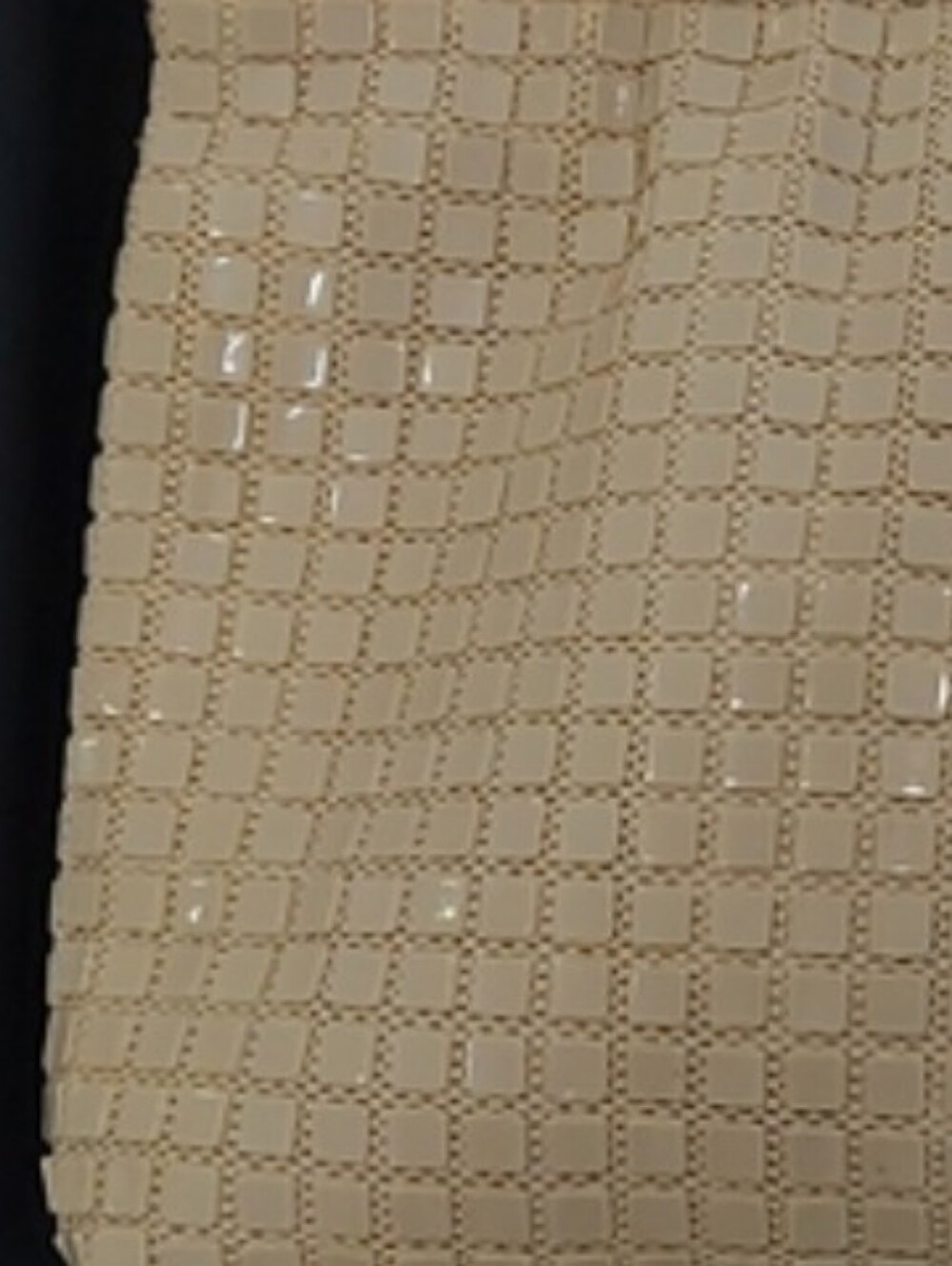 Lumured Mesh Evening Bag, Beige, Shoulder Strap, Vintage - Picture 6 of 6